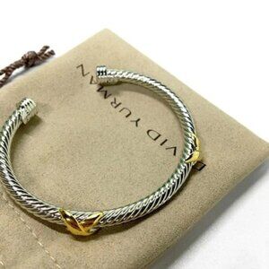 David Yurman Size M Sterling Silver Cable Bracelet 5mm